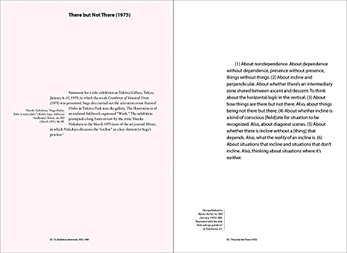 Kishio Suga: Writings: 1969-1979