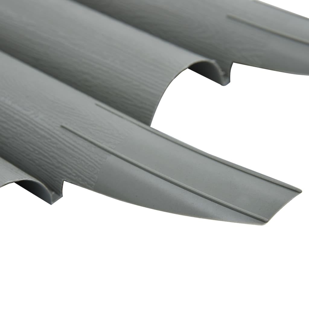 Lot de 36 bordures de pelouse grises en polypropylène - Longueur : 10 m - Robuste - Pour pelouses et parterres de fleurs - Bordure de pelouse résistante aux UV - Design bois pour l'aménagement