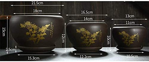 Grand pot de fleur de sable violet et sa coupelle de drainage