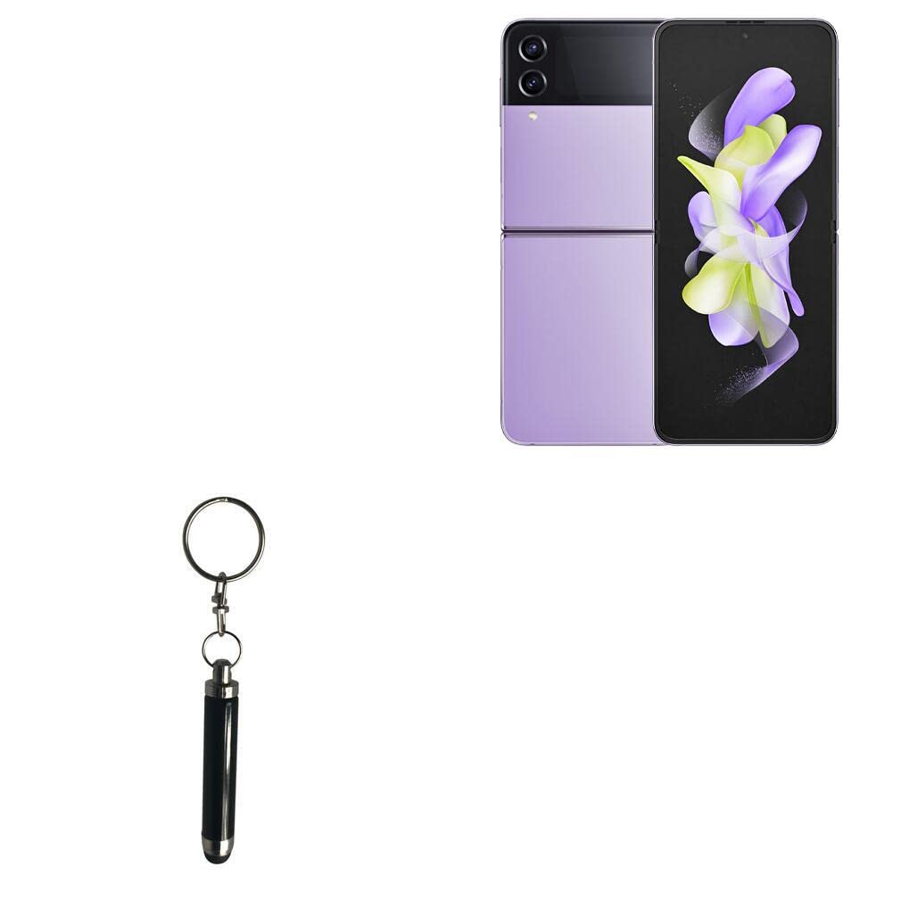 BoxWave Stylus Pen Compatible with Samsung Galaxy Z Flip 4 - Bullet Capacitive Stylus, Mini Stylus Pen with Keyring Loop for Samsung Galaxy Z Flip 4 - Jet Black