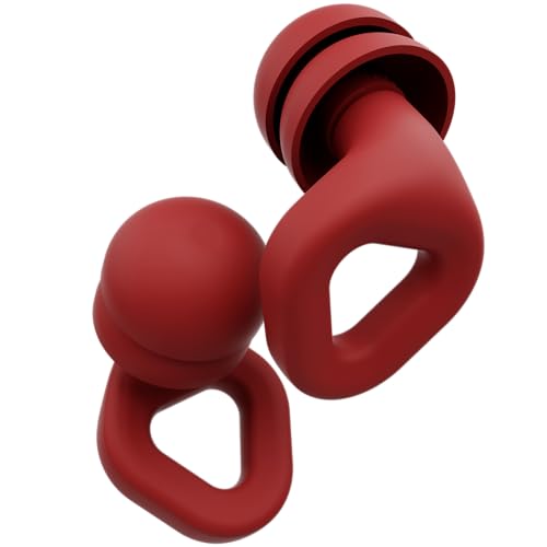 Image of Zenz Unwind Pro Ear Plugs for Sleeping, Soft Silicone Reusable Earplugs for Snoring, Yoga, Reading, Focus & Travel, 35dB Noise Reduction, 4 Sizes XS /S /M /L, Secure Fit with Case (Fiery Red, One Size)