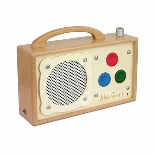 hörbert 3.0 für Kinder + deutsche Inhalte. Mit 3 Playlists, SD-Card, Mikrofon, USB-C Ladeanschluss, Internet-Radio, Podcast-Player, MP3-Player und Bluetooth Lautsprecher