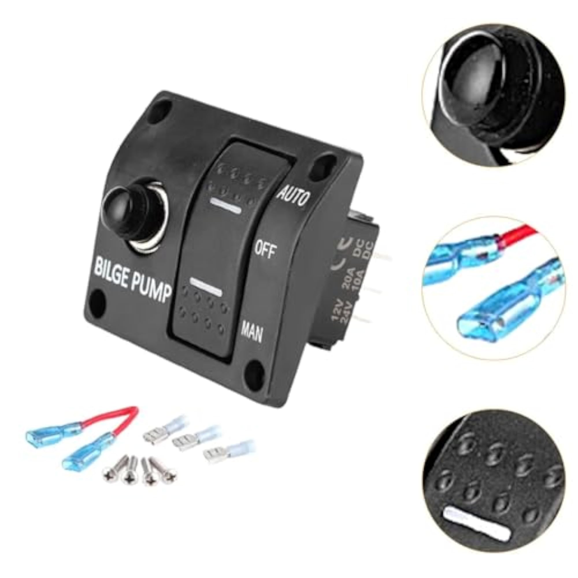 3 Way Bilge Pump Switch Panel for DC Bilge Pump Replacement