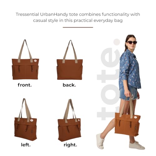Image of Tressential Canvas Tote Bag, HandBag for Women, Multi-Pocket Design, Casual Style for Office & College