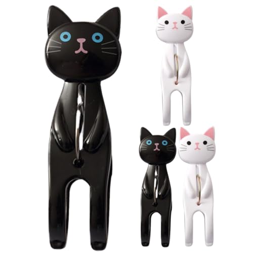 EPIGEIST 4個 強力クランプ付き非滑りプラスチック洗濯バサミ 衣類やキルト用風防クリップ 洗濯物固定用黒白各