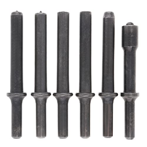 Chgimposs 6Pcs Hard 45# Steel Solid Air Rivet Impact Head Support Pneumatic Tool For Drilling/Rusting Removal thumb #2