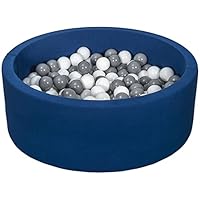 Ballenbak met 200 ballen | Kleur ballen Licht blauw-Grijs-Transparant