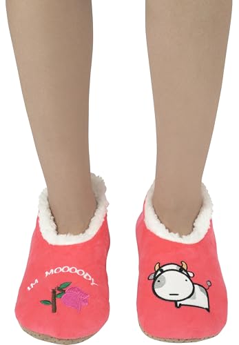Image of BenSorts Fuzzy Slipper Socks for Women Funny House Slippers with Grips | Warm Cozy Cute Socks Non Slip Gifts Thick Stocking Stuffers Christmas