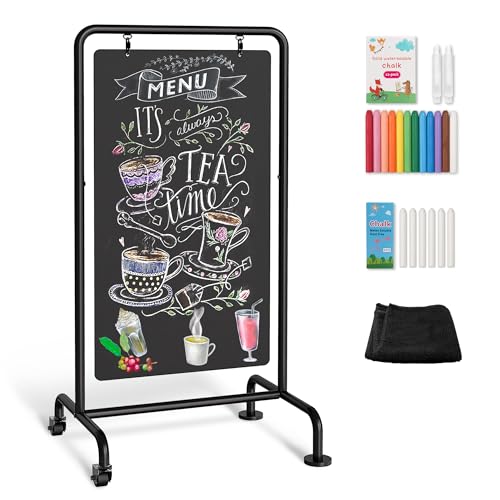 SELEAD Metal Swinging Chalkboard with Wheels - 40