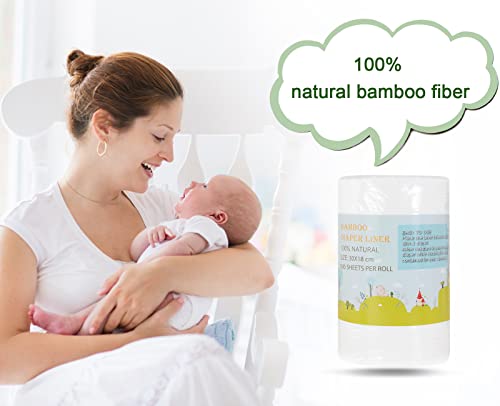 Tdiapers Cloth Diapers Liners, Disposable Fragrance Free And Chlorine Free Bamboo Cloth Diaper Inserts, 1 Rolls 100 Sheets #TOP5