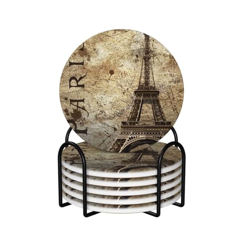 Dessous de verre en liège et céramique absorbante avec support - 2