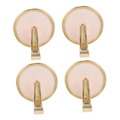 Ciieeo 4pcs Round Adhesive Hooks for Kitchen Bathroom for Hanging Keys Towels Clothes and Hats No Damage Wall Storage