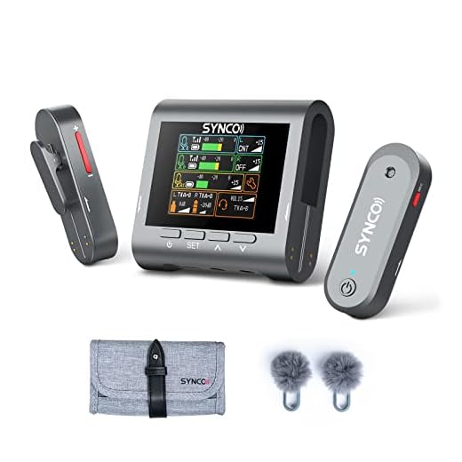 SYNCO Microfono Lavalier Wireless, G3 Microfoni Senza Fili Professionale Triplo Canale Trasmissione 250m per DSLR Fotocamera Videocamera Smartphone per Intervista Youtube Streaming Vlogging (Grigio)