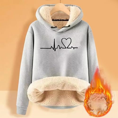 Sweat à capuche pour femme contre le vent hivernal pull chaud et ample col rond taille M