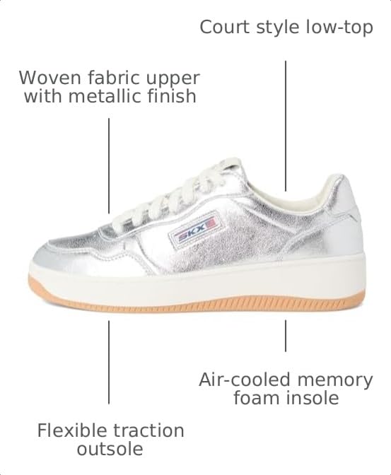 Image of Skechers Women's Sport Court 2.0-Much Metallic | Casual Shoes