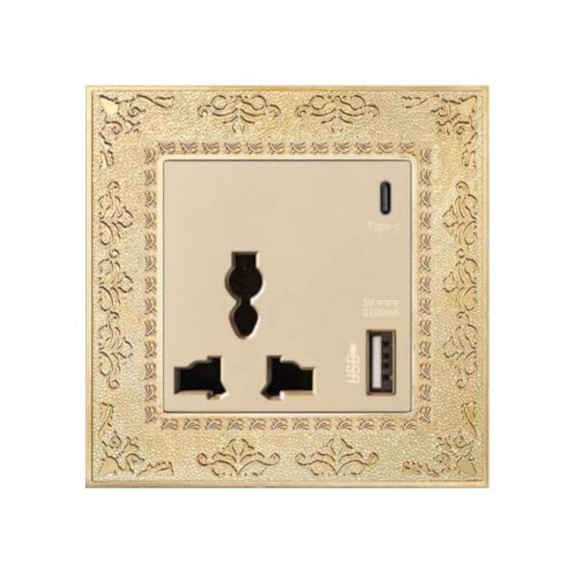 Antique Gold Decorative Outlet Panel Retro Socket Plate