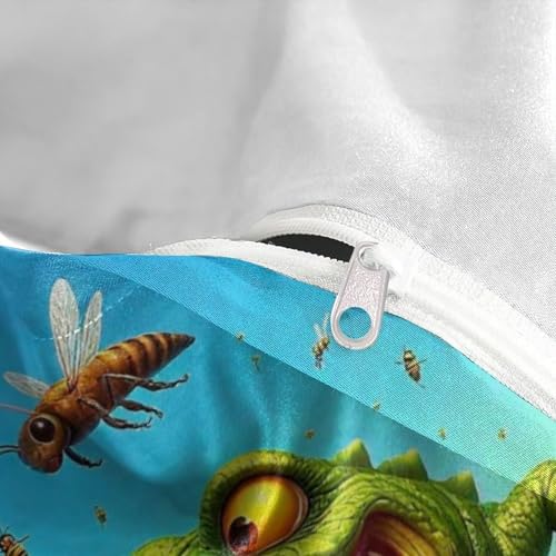Parure de lit microfibre crocodile coloré avec fermeture éclair - 8