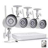 Funlux 4 Channel 1080p HDMI NVR 4 720p HD Indoor Outdoor Wireless Home Security Camera System 500GB Hard Drive