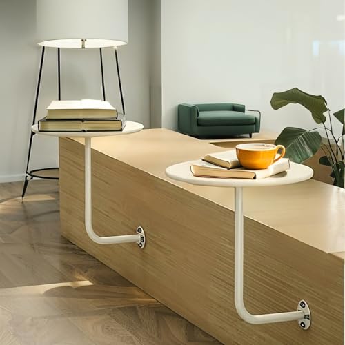 Table basse ronde murale moderne avec pieds métalliques robustes - 5