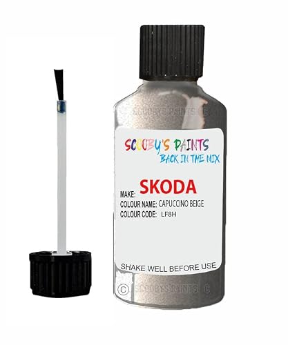 Scoobys Paints Back In The Mix Capuccino Beige Touch Up Paint For Skoda Yeti Lf8h 2006-2019 30Ml Bottle Brush Scratch Stone Chip Repair Pen