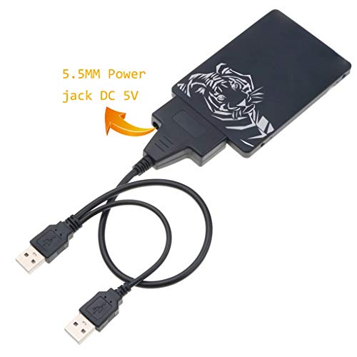 Dual USB 2.0 para substituição SATA 22Pin cabo adaptador para 2.5/3.5 polegadas HDD Alimentação Exte
