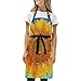 Sunflowers Van Gogh Style Oil Painting Regolabile Grembiule da Cucina Barbecue Cottura caffè Blu Giallo Design Blu – Grembiule Impermeabile con Tasche per Donne Uomini Chef Personalizzato Grembiule