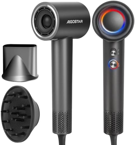 Aigostar Secador de Pelo Iónico 180.000 rpm, 500M Iones Negativos