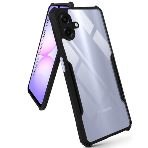 Image of Jkobi Hybrid Back Cover Case for Samsung Galaxy A07 4G (Shockproof with Polycarbonate Clear Panel | Professional Black)