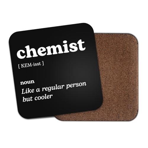 Chemist Square Coaster - Chemistry Teacher Science Dictionary Regular But Cooler Definition Funny Joke Hobby Men Women Kitchen Drink #82635