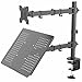 VIVO Black Fully Adjustable Single Computer Monitor and Laptop Desk Mount Combo, Stand with Grommet Option | Fits up to 24 inch Screens and up to 17 inch Laptops (STAND-V002C)