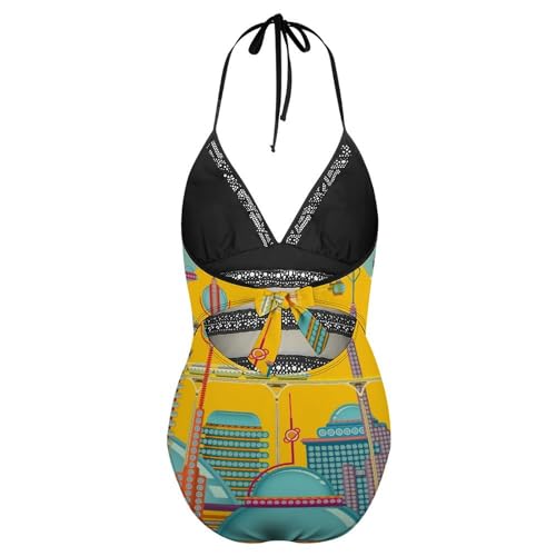 Maillot de bain une pièce galbant Ville De Tech monokini chic