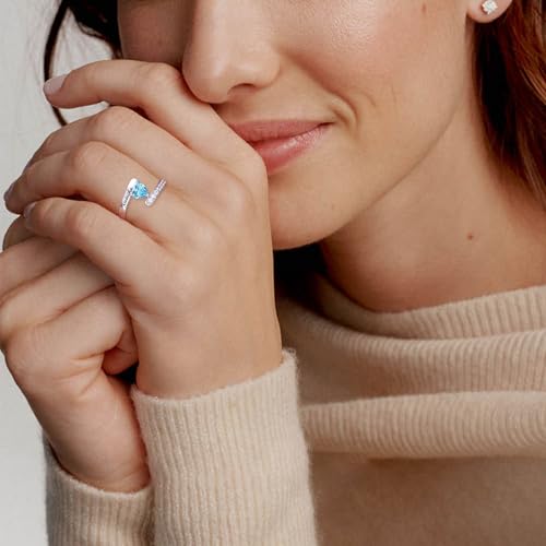 10K 14K 18K Solid Gold Mothers Ring 1-8 Birthstones Heart Shaped Personalized Mom Rings with Moissanite Engraved Name for Mom Grandma Family2