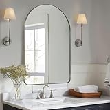 Design miroir moderne : une version unique du miroir mural classique, notre miroir mural ANDY STAR dispose de bords arrondis lisses pour une forme élégante d'arche. Affichez-le dans votre salle de bain, entrée, salon ou chambre à coucher comme un moyen facile de décorer vos murs tout en apportant de la lumière et de l'espace dans la pièce.