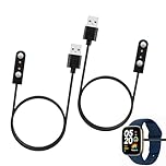 Vierone 2 Pcs Smart Watch Charger 2 Pin Magnetic Charger for Smart Watch 2 Pin 4mm Magnetic Charging USB Cables Compatible with Haylou Solar RT RT2 RS4 for Travel Daily Use (Black