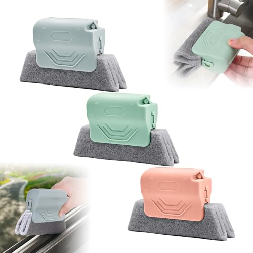 Magic Window Track Cleaner, 2025 Upgrad Window Groove Cleaning Brush Tools Set, Hand-held Window Track Cleaner Brushes Tools Set for Window lides Gaps Tile Lines Shutter Car Vents (Colorful 3PCS)