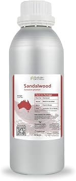 Sandalwood Essential Oil - Direct from Australian Oils of Nature - Steam Distilled - Aceite Esencial de Sandalo for Aromatherapy, Massage, Diffuser, DIY Candle and Soap Making - 2lbs