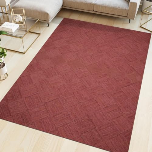 Tapis de sol tressé en jute Kilim 1,8x2,7m marron à tissage plat pour salon et chambre
