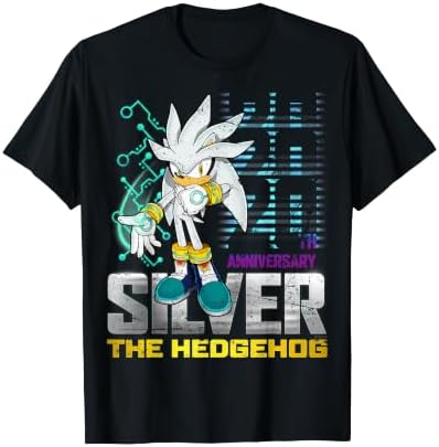 Sonic the Hedgehog Silver 20th Anniversary Distressed T-Shirt - 1