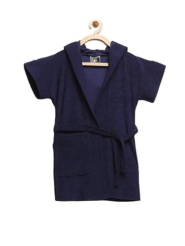 ELEVANTO Unisex Hooded Bathrobe for Boys - Girls(NAVY)