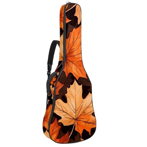Sac pour guitare acoustique imperméable grand format à motif feuilles d'érable multi