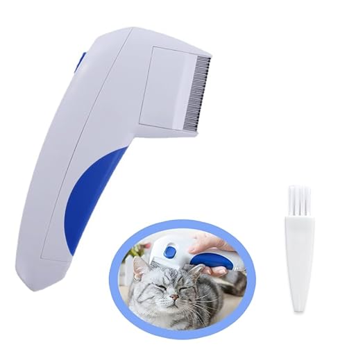 1Pcs Electric Flea Comb for Cats Dogs, Pet Flea Comb Lice Remover Pet Grooming Comb Brush Safe and Cordless Design Pet Grooming Removal Flea Tool Effective Remove Flea For Kitten Puppy Adult Pets