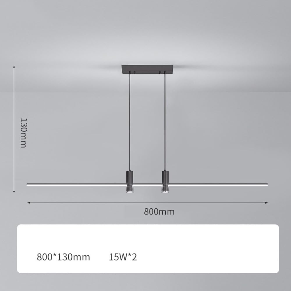 Lampada a Sospensione a LED Moderna dimmerabile Color Oro Spazzolato per Tavolo da Biliardo - Lampadario lineare Industriale per Sala da Pranzo e Isola Cucina, faretto Tubolare sot
