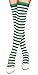 Produktbild Krautwear® Damen Gestreifte Overknees Strümpfe Ringelstrümpfe Karneval Fasching Cosplay 80er Jahre (grün/weiss)