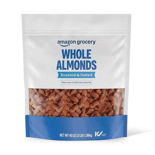 Amazon Grocery, Roasted & Sea-Salted Almonds, 48 Oz (Previously Happy Belly, Packaging May Vary)