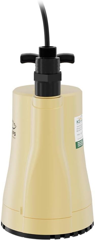 K2 Pumps UTM01602K 1/6 HP Thermoplastic Submersible Utility Pump