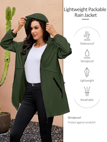 PITINAN Windbreaker Jackets Long Thin Raincoat For Women Hooded Lightweight Rainjacket Women Waterproof with Pockets S-XXL2