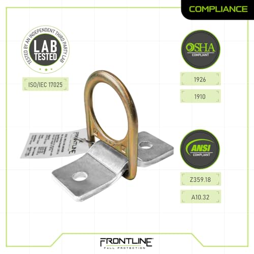 Frontline SBW01 Weld/Bolt-on Steel and Concrete Anchor | ASTM rated steel | can install and tie-off in multiple directions | Reusable Anchor | ANSI, OSHA & EN Compliant by FRONTLINE FALL PROTECTION - Image 7