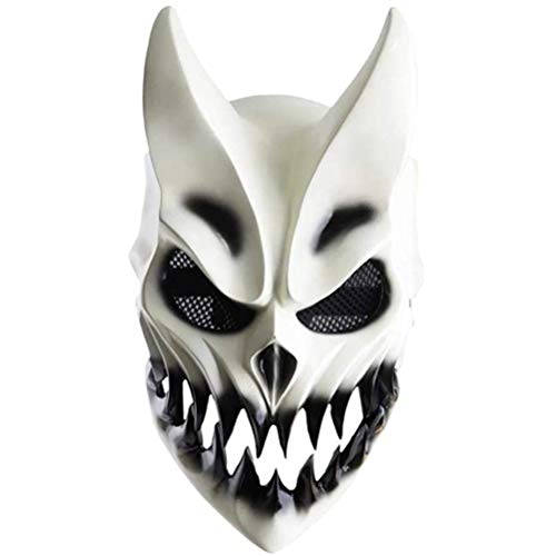 Gintdinpu Demon Mask, Slaughter To Prevail Mask Oni Mask Halloween Prop Party Mask Máscara de Boca móvil Decoraciones para Fiestas de Halloween Kid of Darkness Accesorio para Cosplay