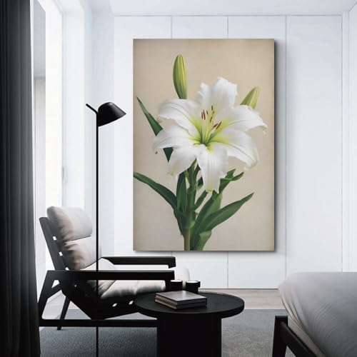 Poster lys blanc ZHOUKEG grand format 60x90 décoration murale suspendue