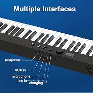 Piano numérique Clavier électrique Piano 88 touches Piano électrique semi-lesté Clavier pliable Musique avec Bluetooth MIDI Pédale de maintien, pupitre, sac de transport for débutants - Les Beatles, Paul McCartney, John Lennon, RIngo Starr, George Harrison Piano numérique Clavier électrique Piano 88 touches Piano électrique semi-lesté Clavier pliable Musique avec Bluetooth MIDI Pédale de maintien, pupitre, sac de transport for débutants – Image 7
